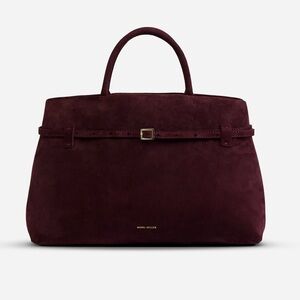 NWT Manu Atelier Le Cambon 35 Bag in Merlot Suede